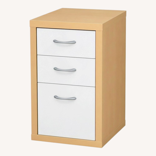Used IKEA MIKAEL Beech & White 3-Drawer Filing Cabinet for sale on AptDeco