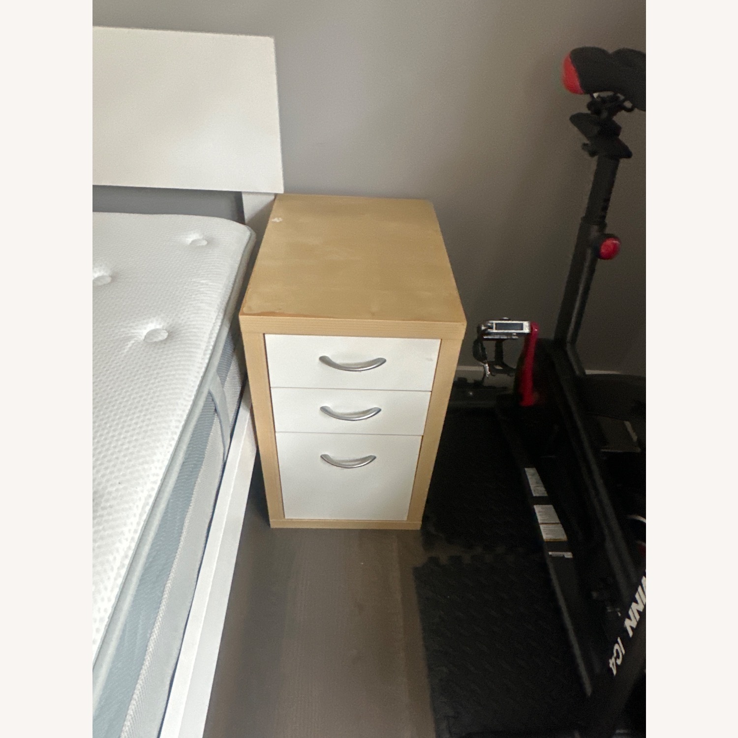 IKEA MIKAEL Beech & White 3-Drawer Filing Cabinet - image-2