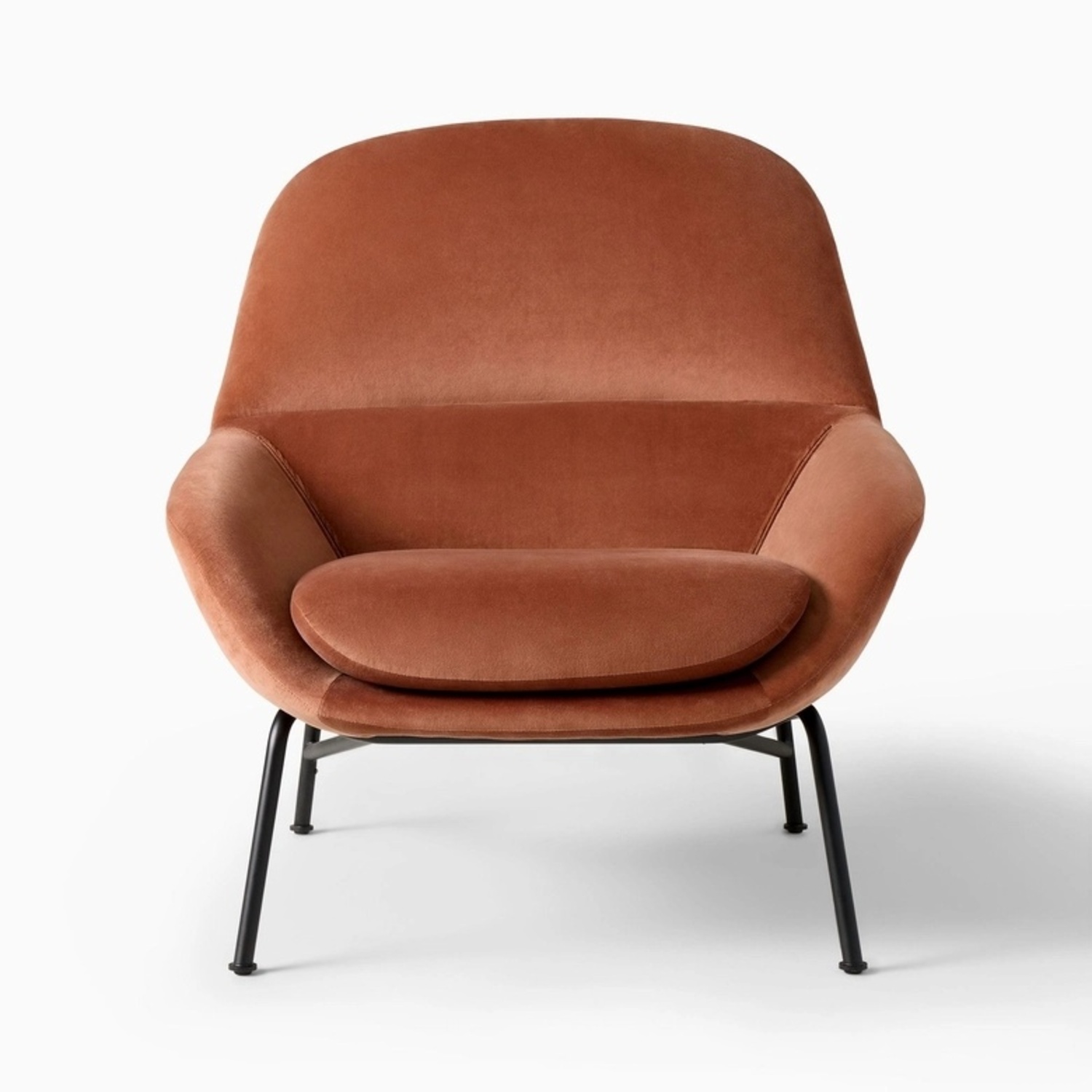 West Elm Fillmore Mid-Century Chair in "Brick" - image-4