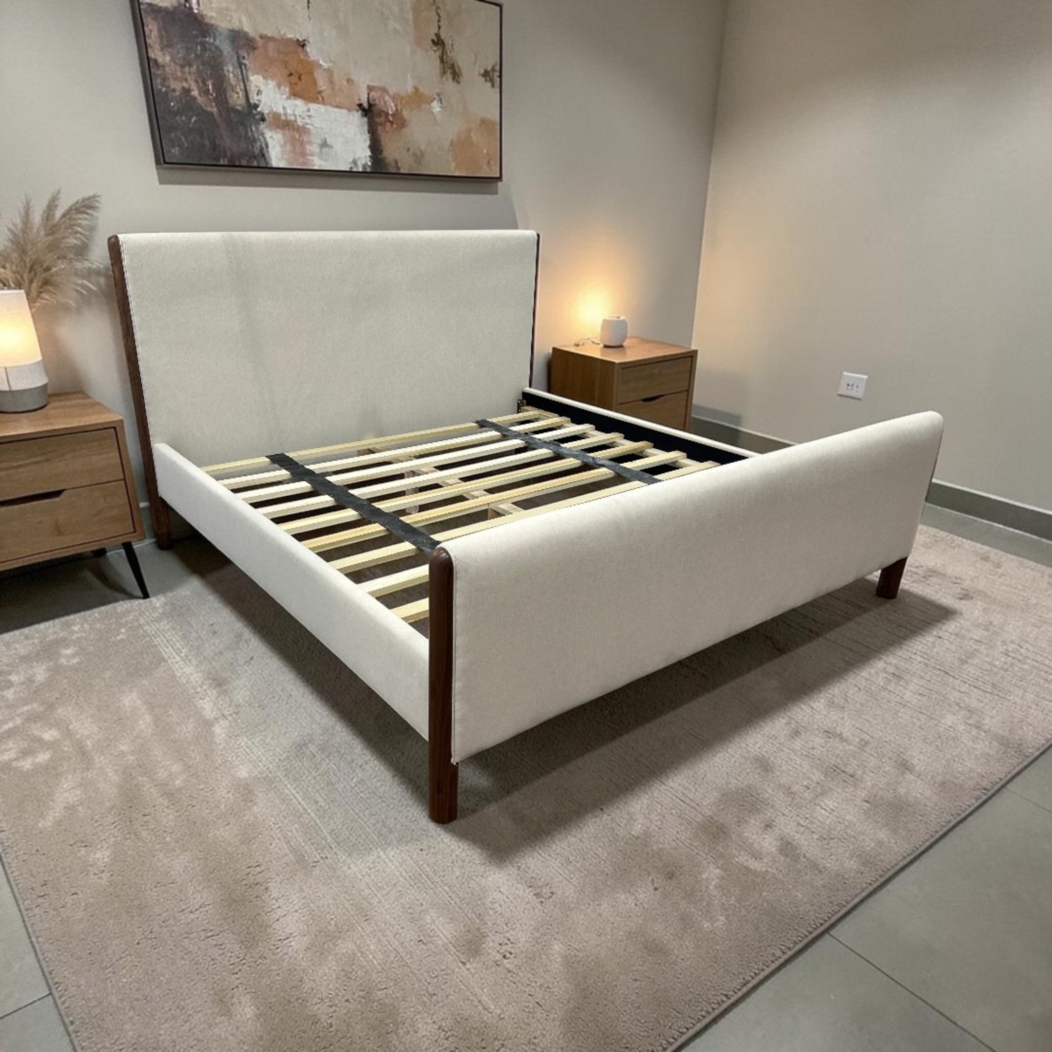 Omax Decor Liana Upholstered Platform King Bed - image-1