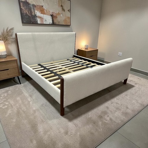 Used Omax Decor Liana Upholstered Platform King Bed for sale on AptDeco