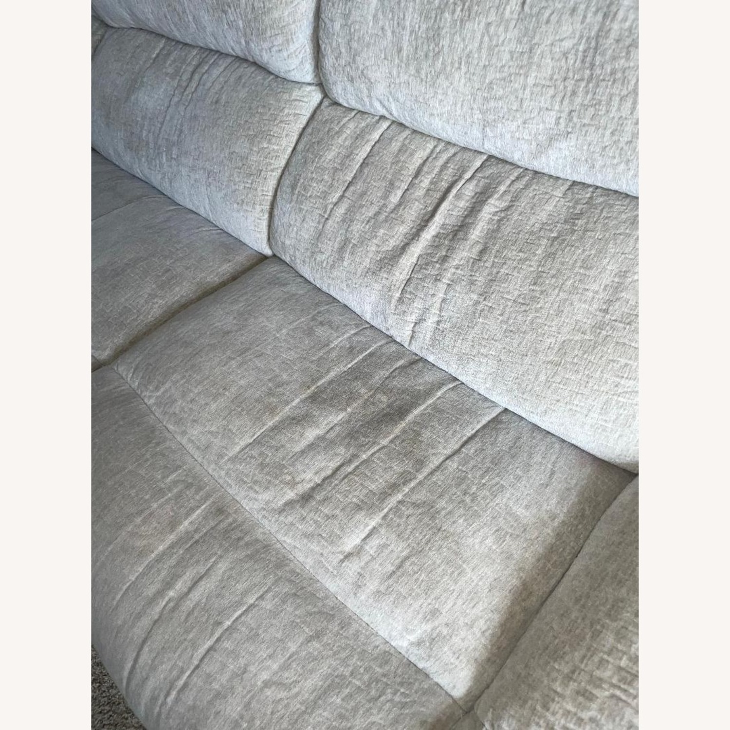 American Signature 5 Piece Manual Reclining Sectional Wave Ivory - image-6