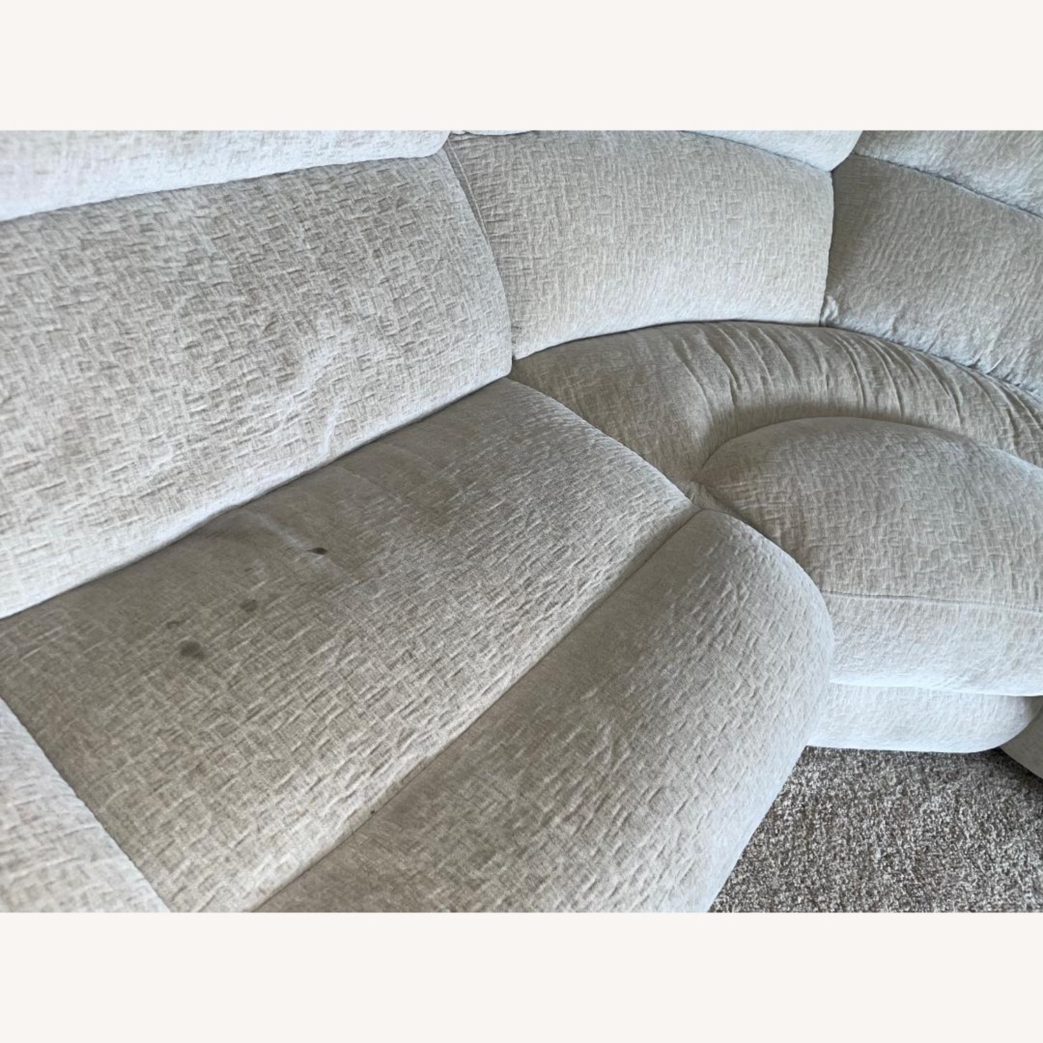 American Signature 5 Piece Manual Reclining Sectional Wave Ivory - image-4