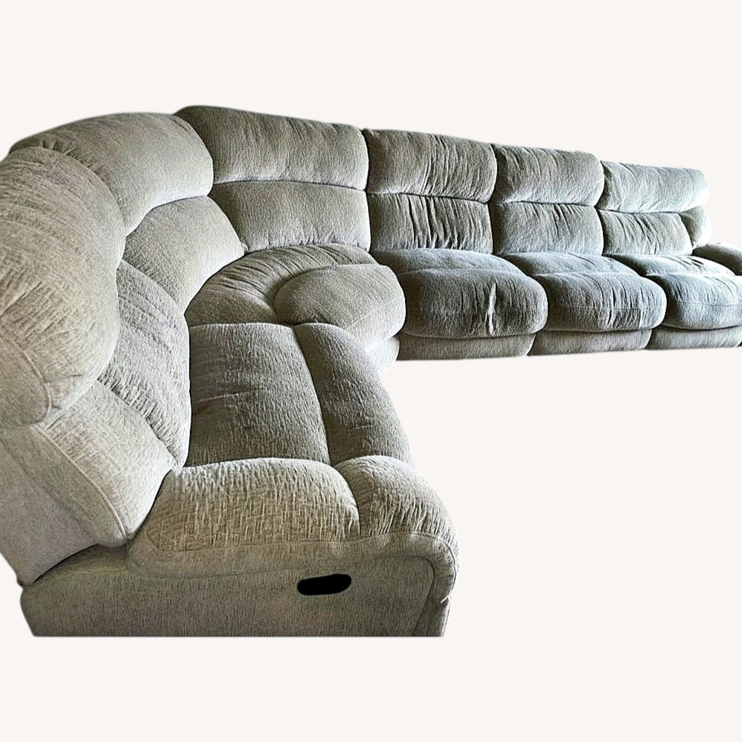 American Signature 5 Piece Manual Reclining Sectional Wave Ivory - image-0