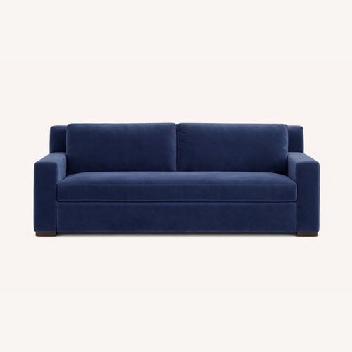 Used Restoration Hardware Blue Velvet 3+ Seater Sofa for sale on AptDeco