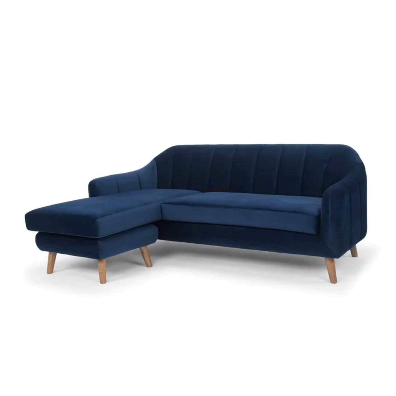 Blue Velvet Desmond Reversible Sectional - image-4