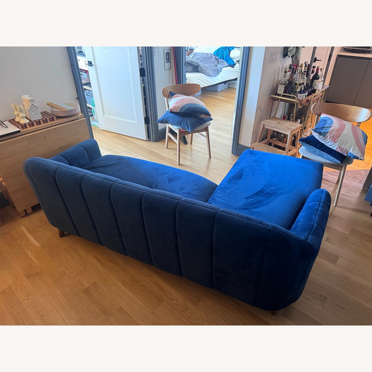 Blue Velvet Desmond Reversible Sectional - image-2