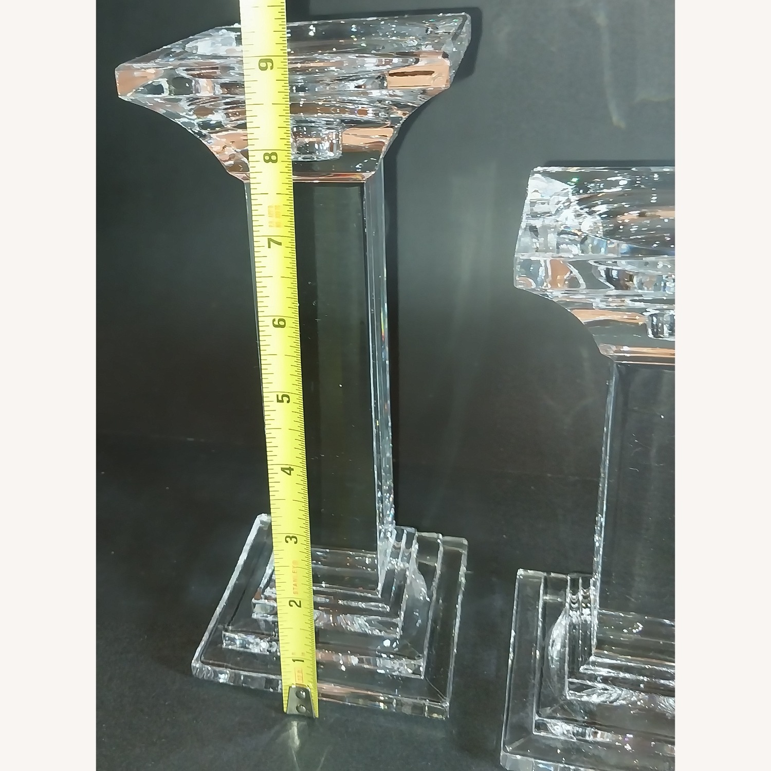 Crystal Candle Holders Multi-Height Set of 3  - image-7