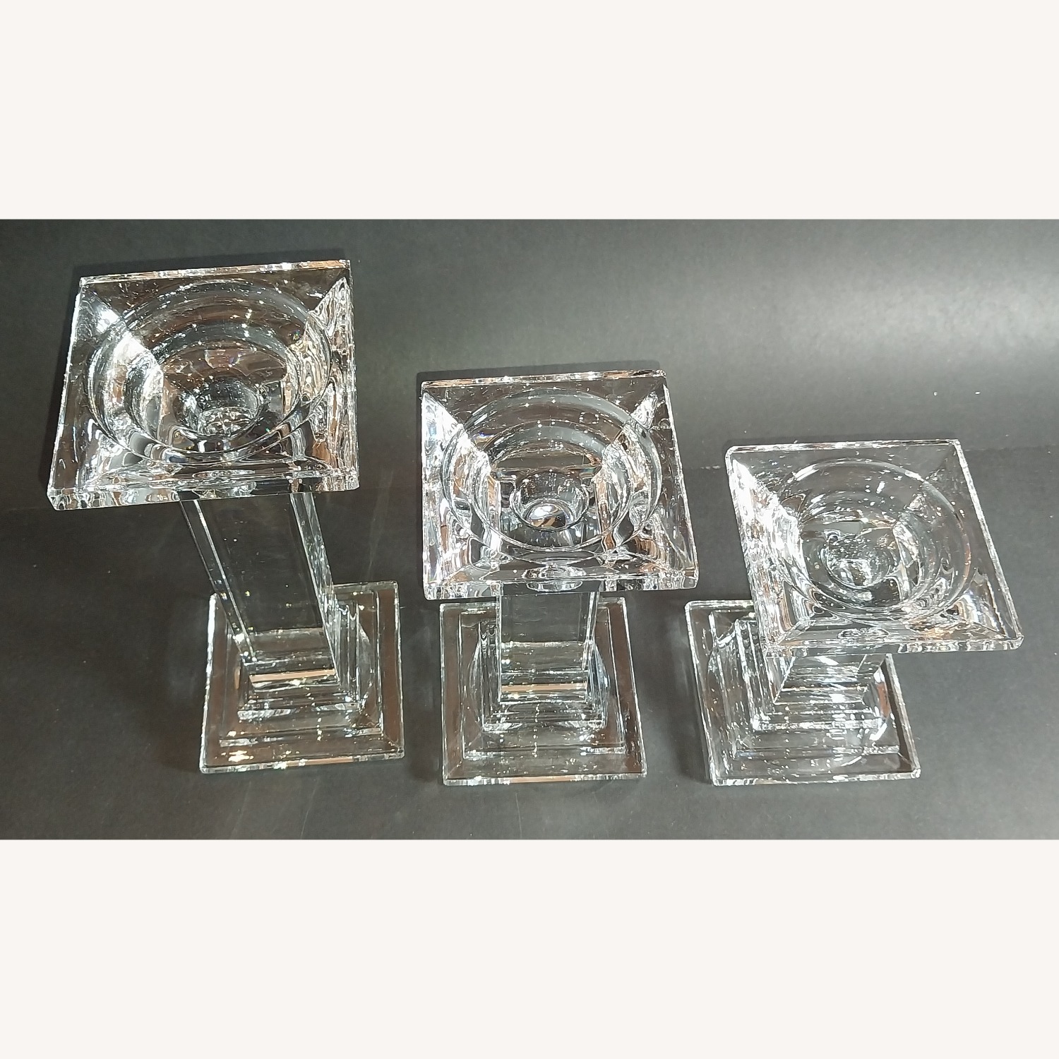 Crystal Candle Holders Multi-Height Set of 3  - image-6