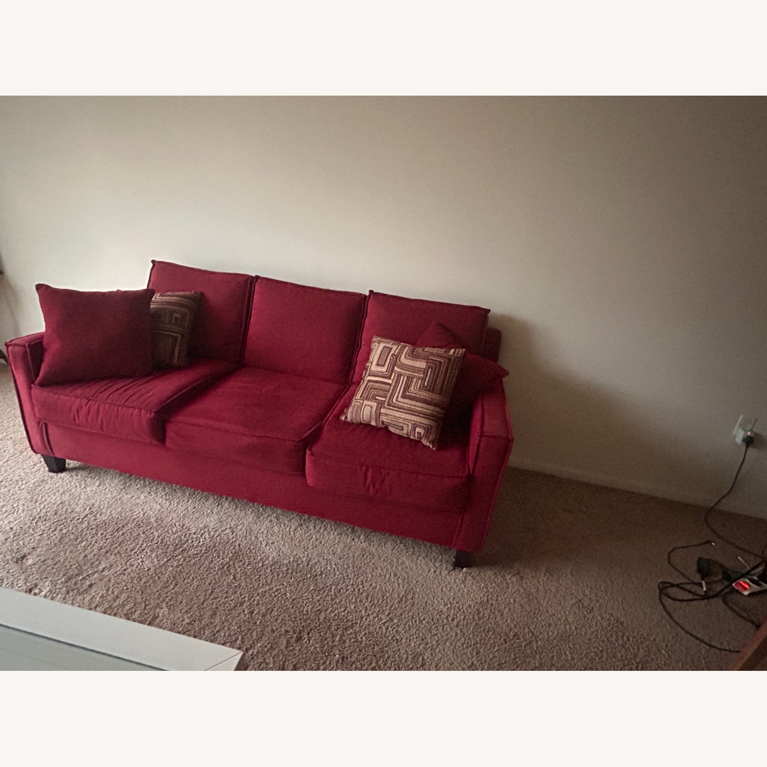 Jessie Red 80" Sofa With 4 Pillows - image-4
