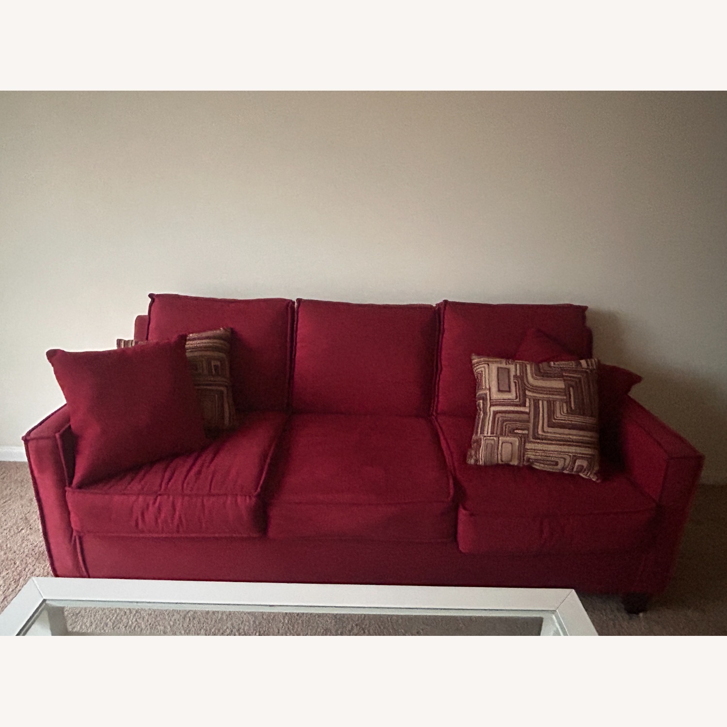 Jessie Red 80" Sofa With 4 Pillows - image-2