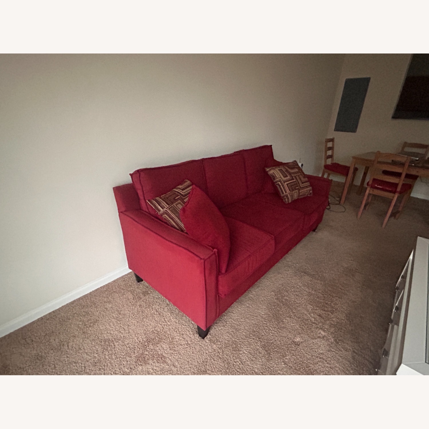 Jessie Red 80" Sofa With 4 Pillows - image-3