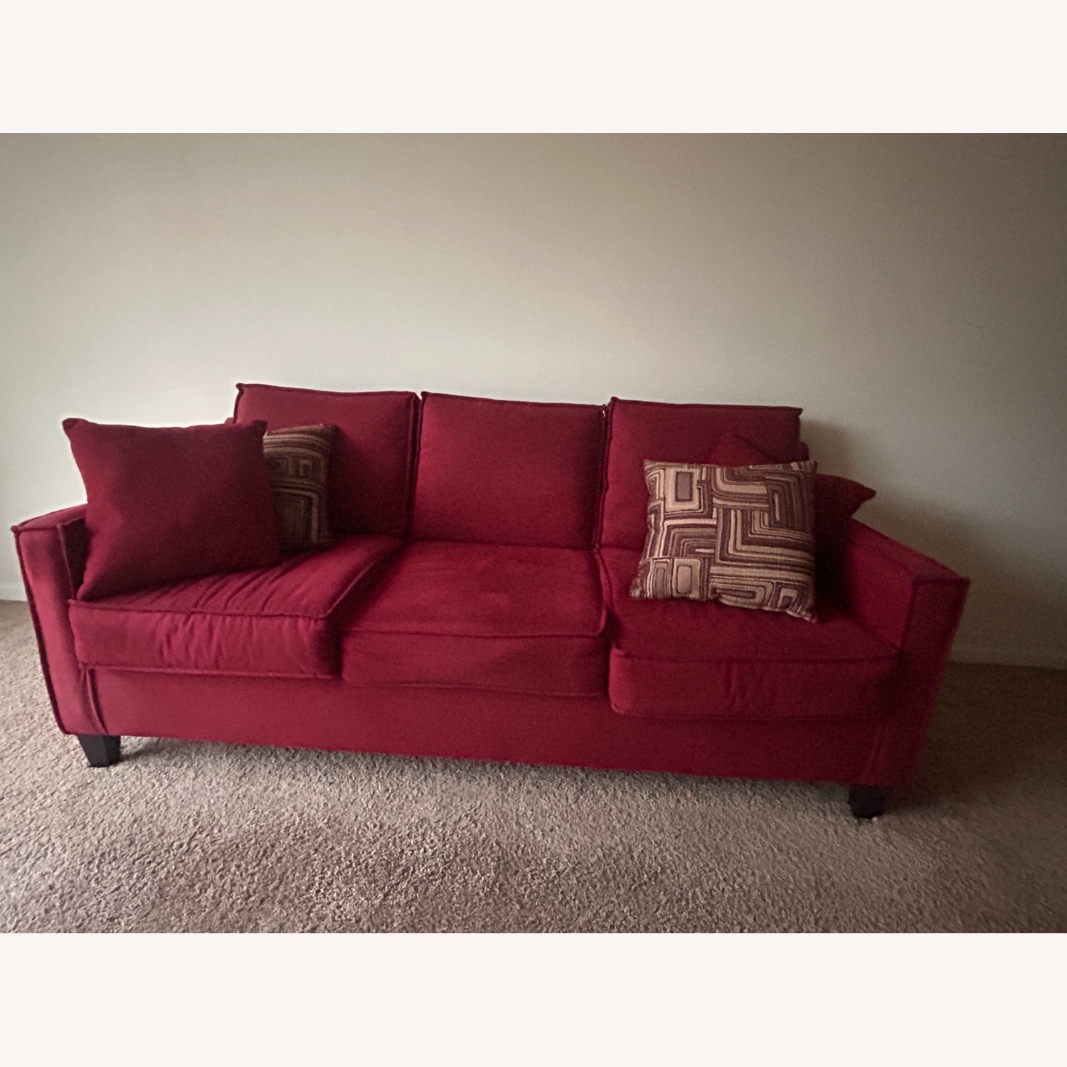 Jessie Red 80" Sofa With 4 Pillows - image-1
