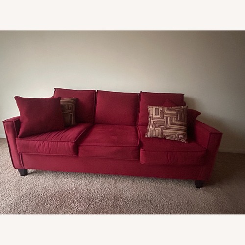 Used Jessie Red 80" Sofa With 4 Pillows for sale on AptDeco