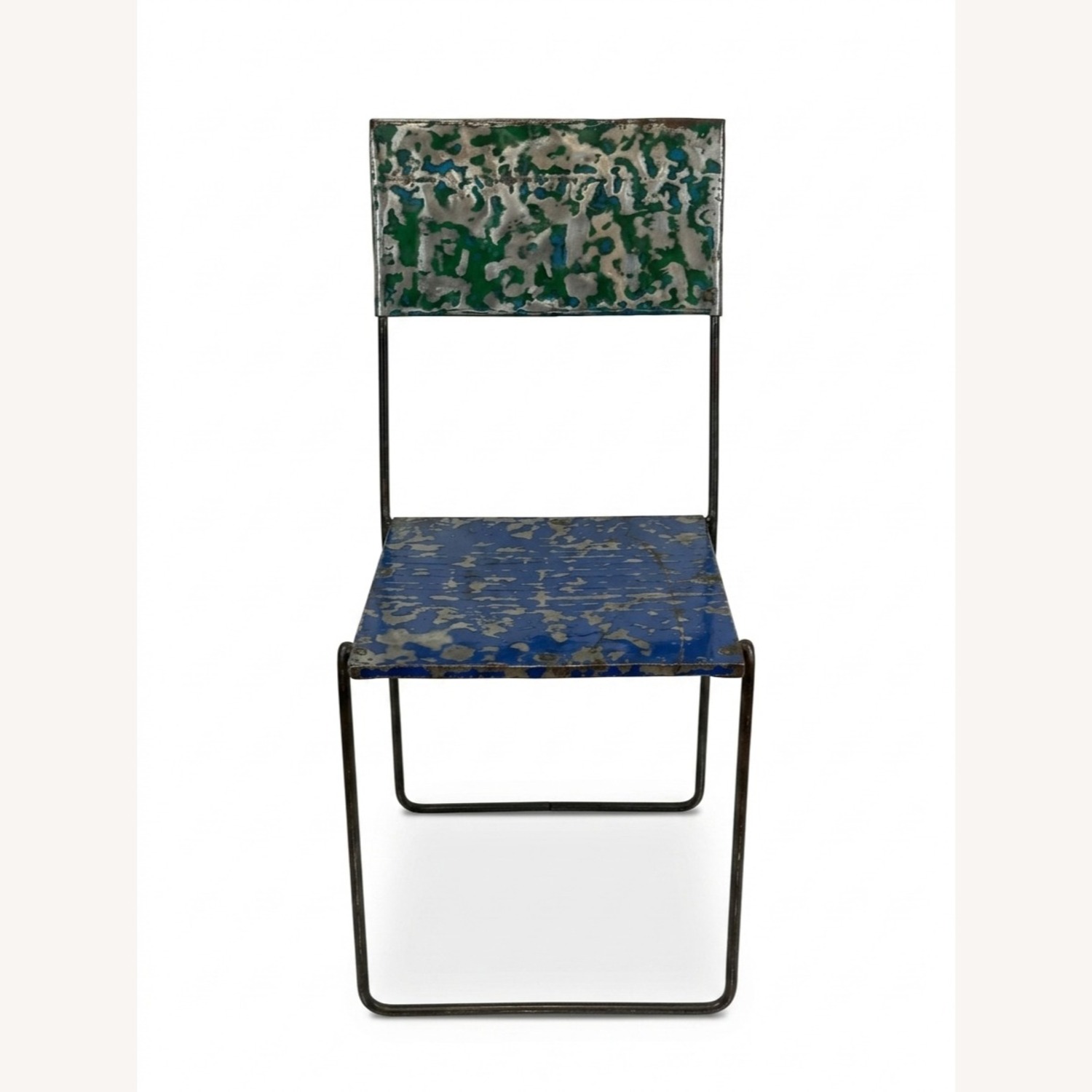 Upcycled Metal Oil Drum Chair - Patina Finish - image-2