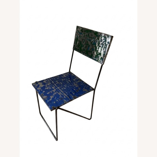Used Upcycled Metal Oil Drum Chair - Patina Finish for sale on AptDeco
