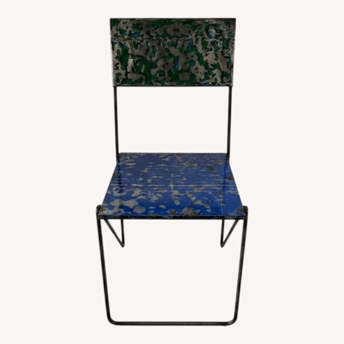 Used Upcycled Metal Oil Drum Chair - Patina Finish for sale on AptDeco