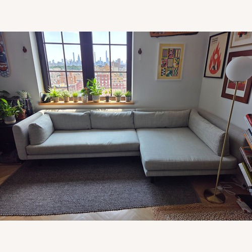 Used Article Lappi Light Gray Fabric 2 Piece Sectional for sale on AptDeco