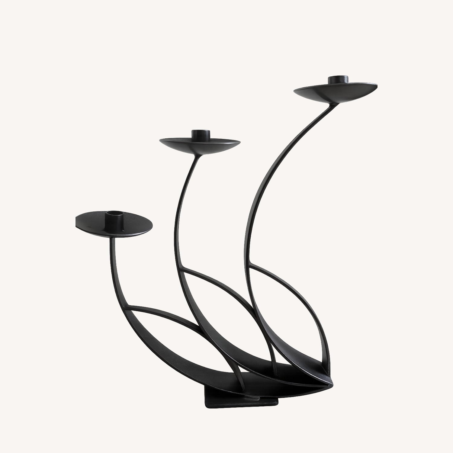 Vintage 3-Tier Metal Candelabra by Gadi Efrat - image-1