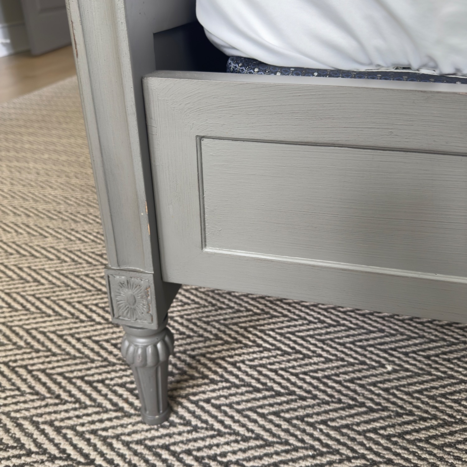 Restoration Hardware Maison Fabric Panel Grey Oak Queen Bed - image-11
