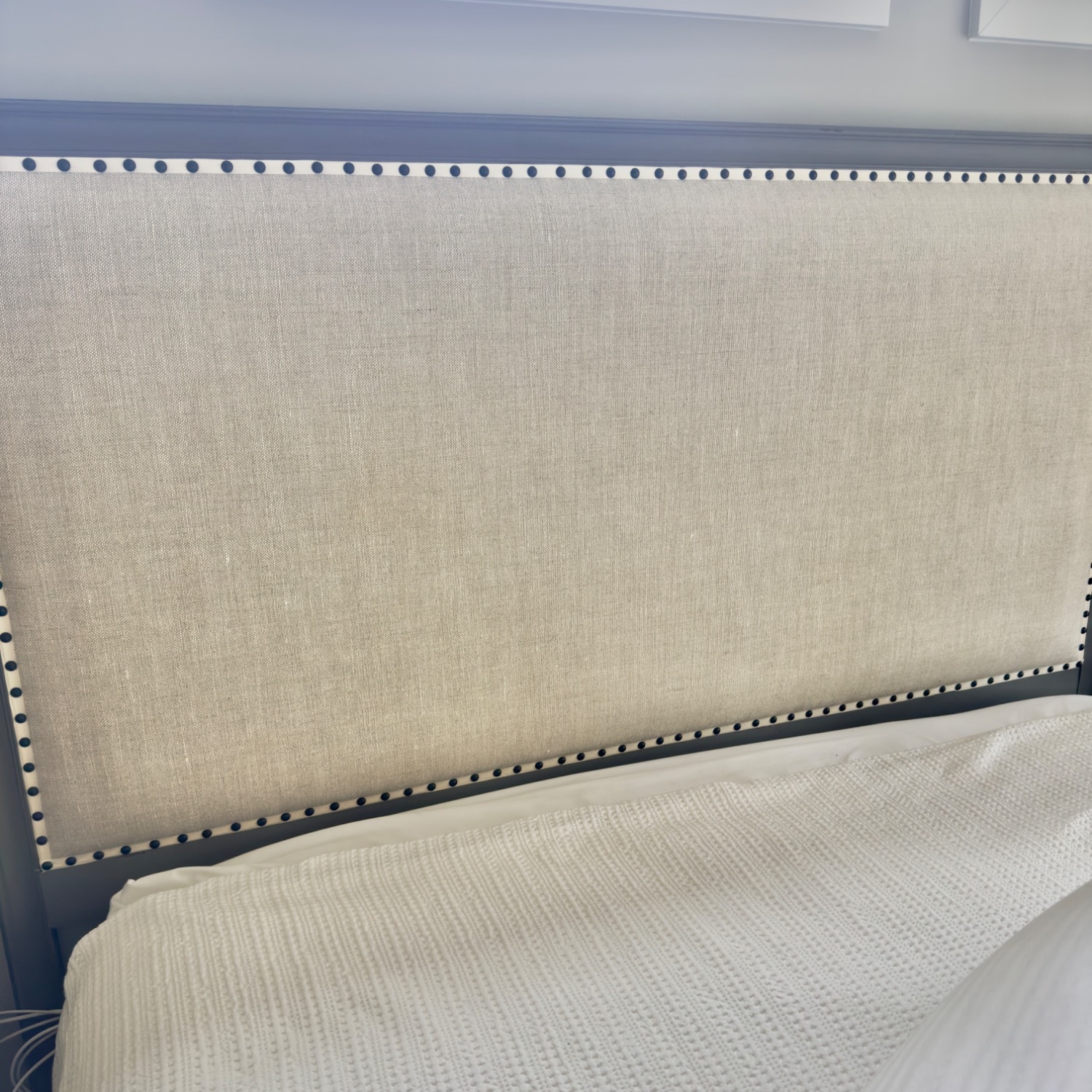 Restoration Hardware Maison Fabric Panel Grey Oak Queen Bed - image-14
