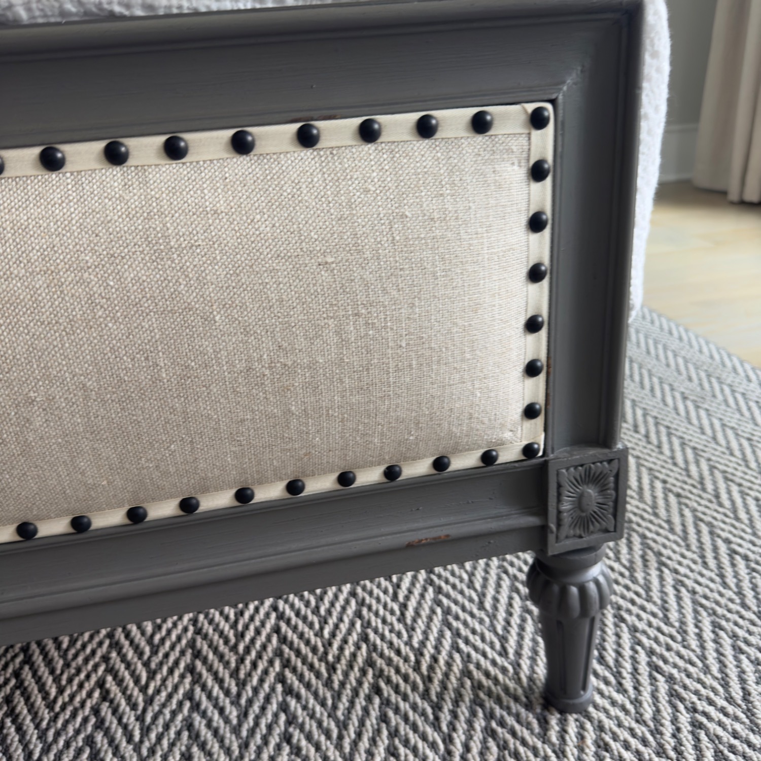 Restoration Hardware Maison Fabric Panel Grey Oak Queen Bed - image-4