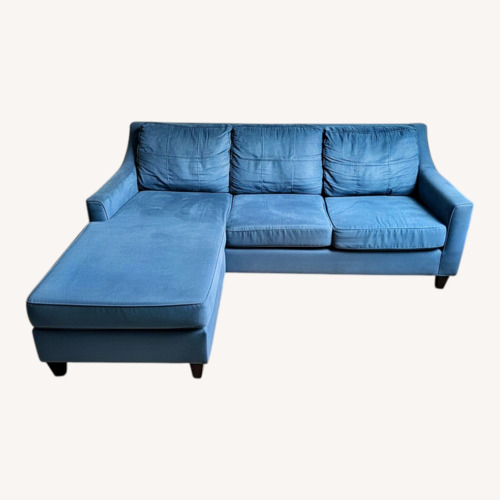 Used Blue Suede Chaise Lounge for sale on AptDeco