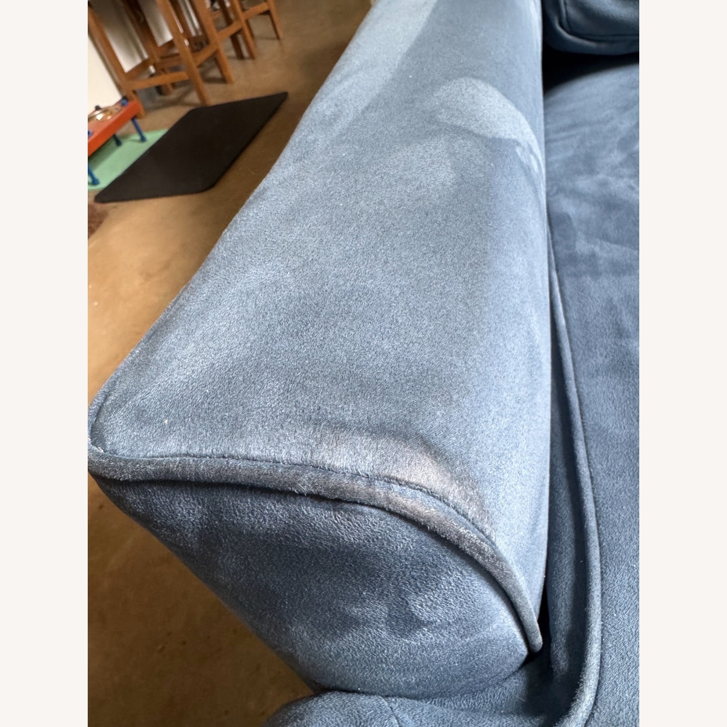 Blue Suede Chaise Lounge - image-7