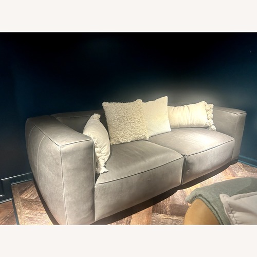 Used Arhaus Coburn Charcoal Leather Sofa for sale on AptDeco