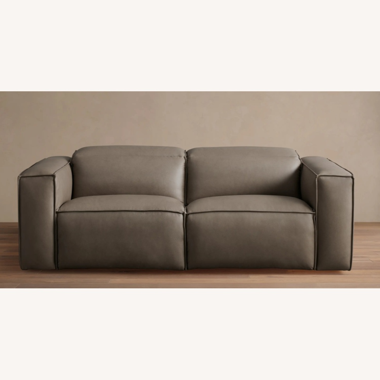 Arhaus Coburn Charcoal Leather Sofa - image-4