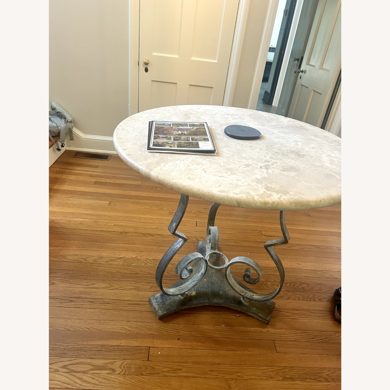 Vintage/Antique Finds White Marble Side Table - image-3