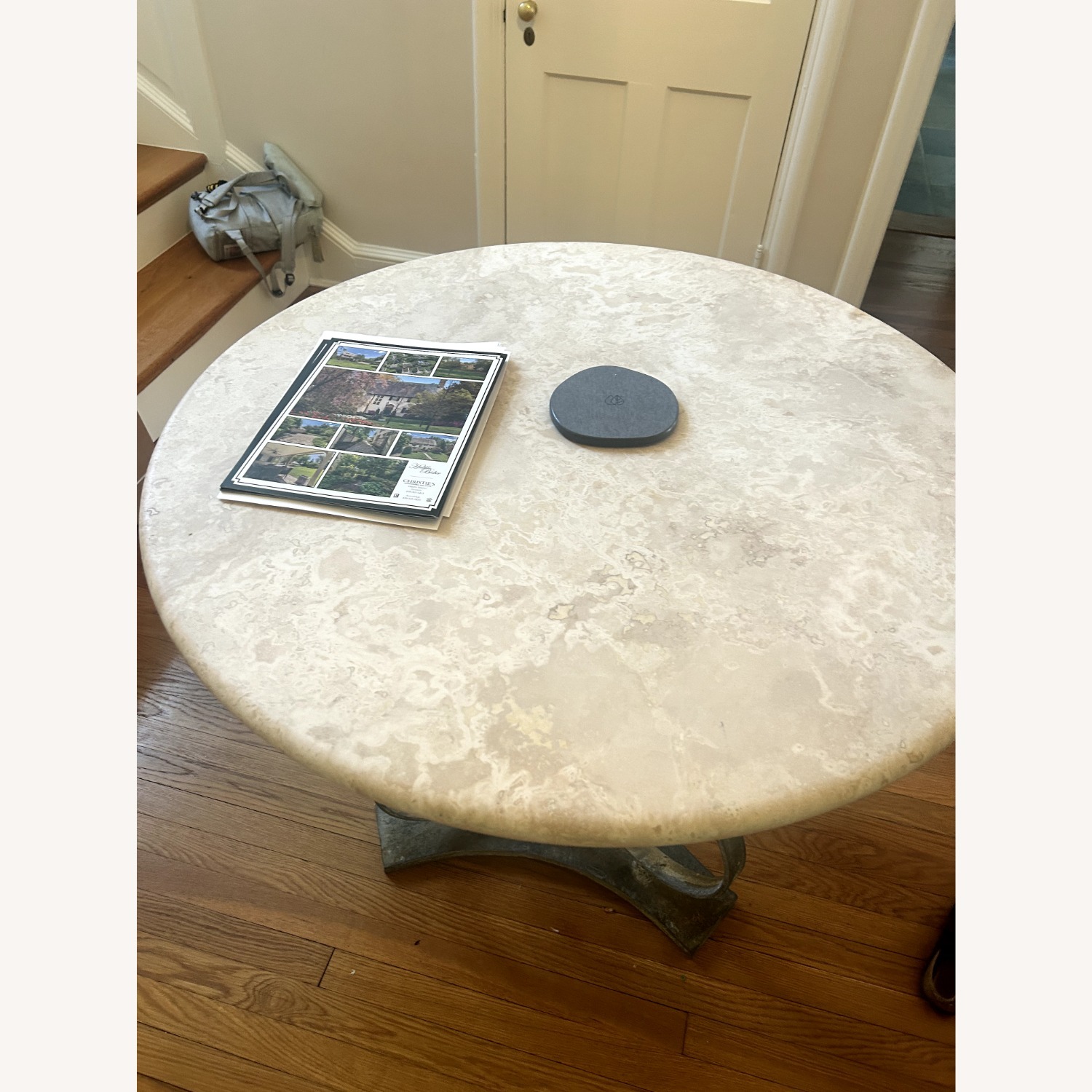 Vintage/Antique Finds White Marble Side Table - image-2