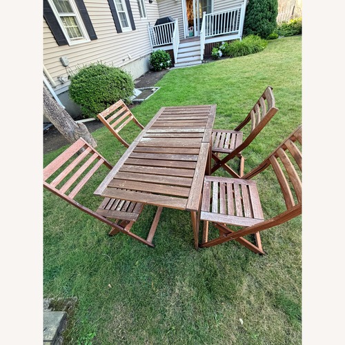 Used IKEA Dark Brown Wood Patio Furniture for sale on AptDeco