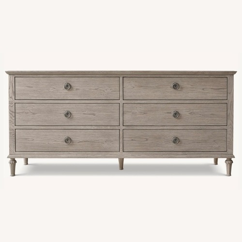 Used RH Maison 6-Drawer Dresser Antiqued Grey for sale on AptDeco