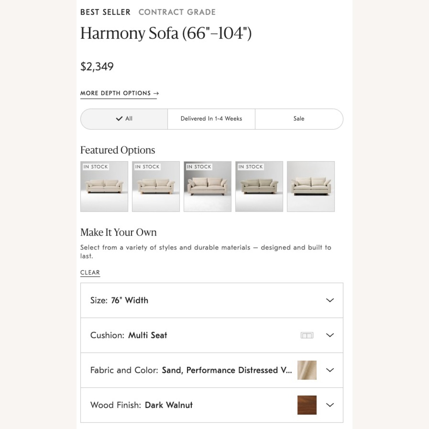 West Elm Light Taupe Velvet Harmony Sofa - image-6