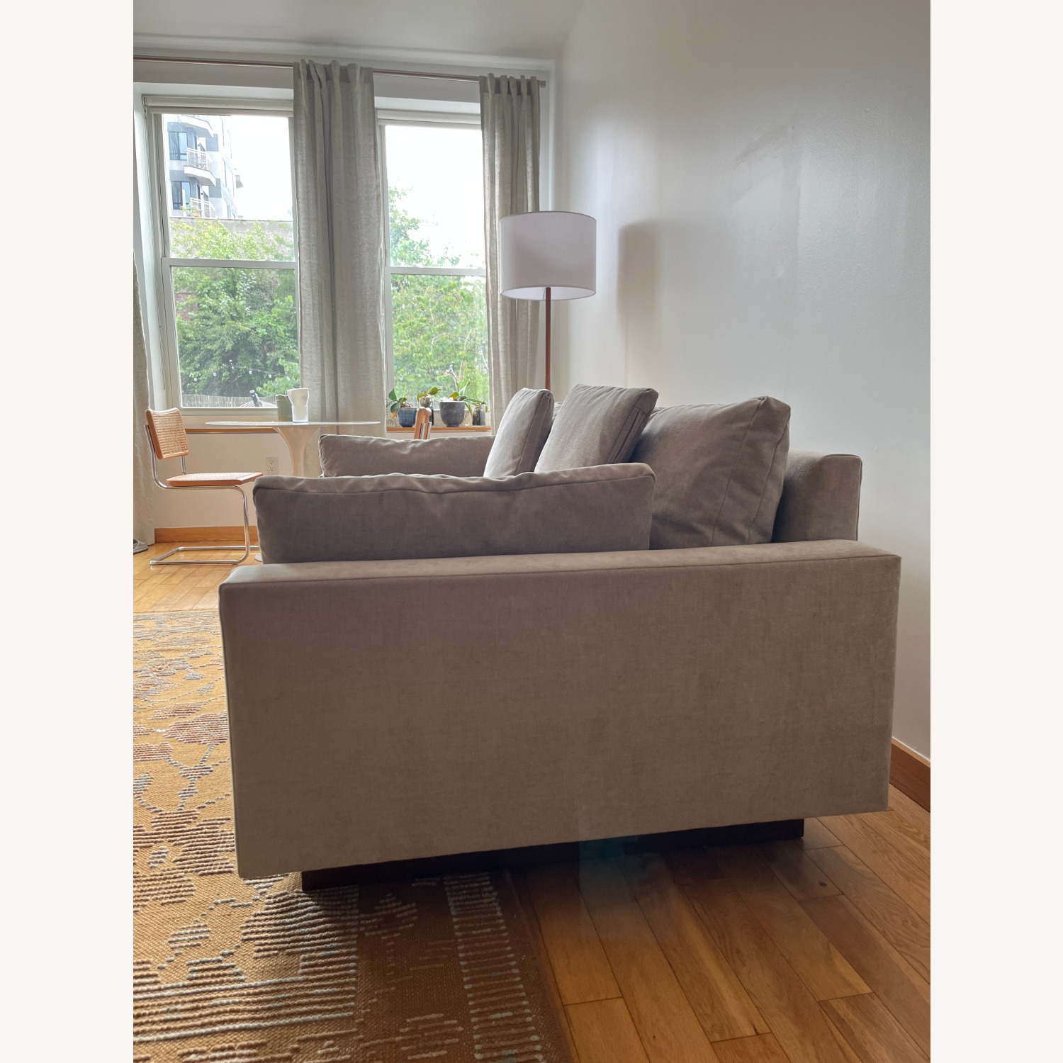 West Elm Light Taupe Velvet Harmony Sofa - image-3