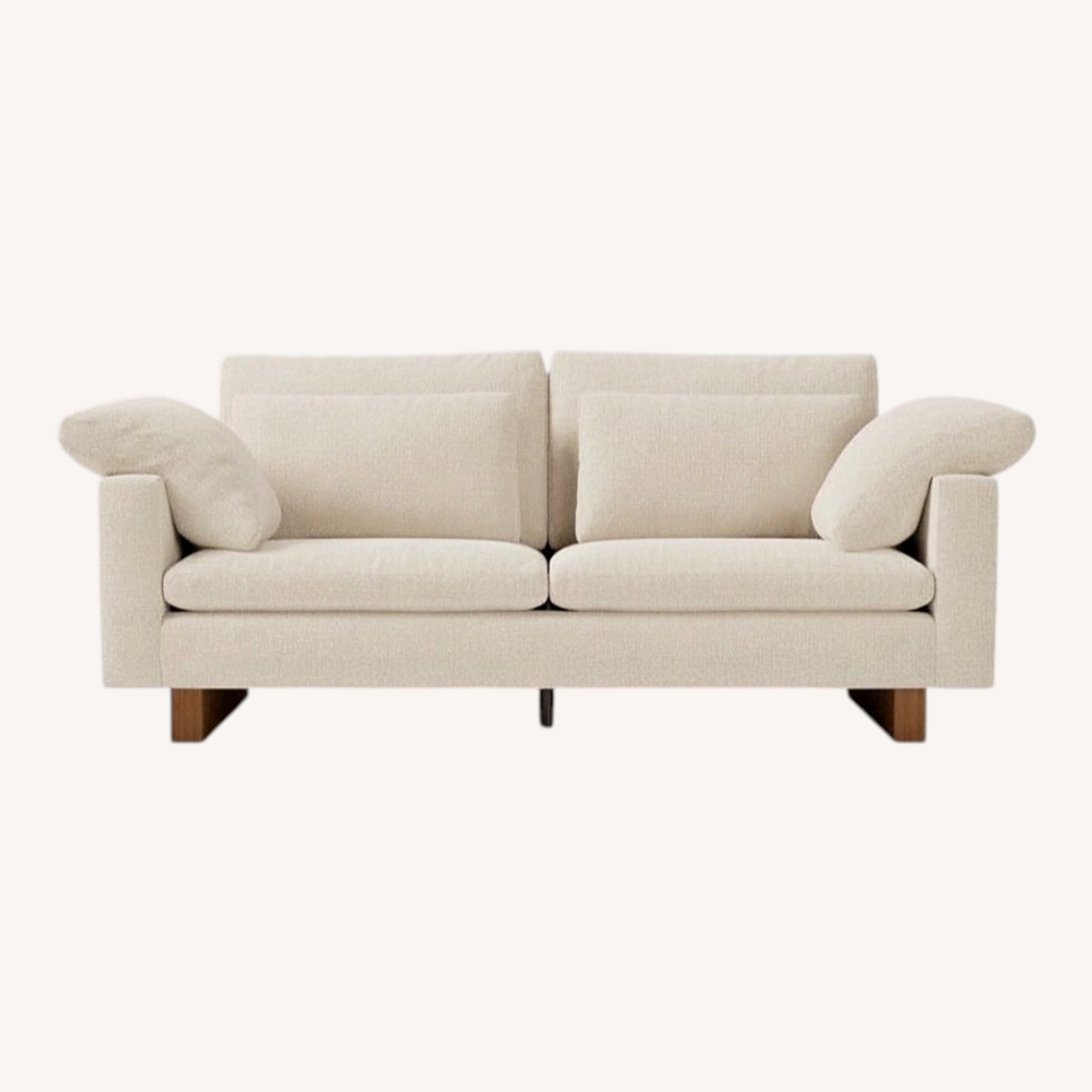 West Elm Light Taupe Velvet Harmony Sofa - image-0