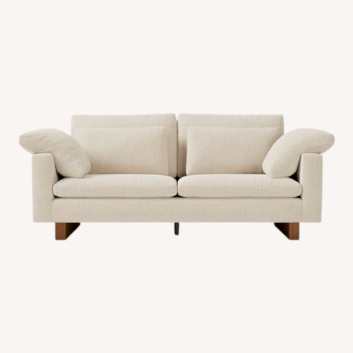 Used West Elm Light Taupe Velvet Harmony Sofa for sale on AptDeco