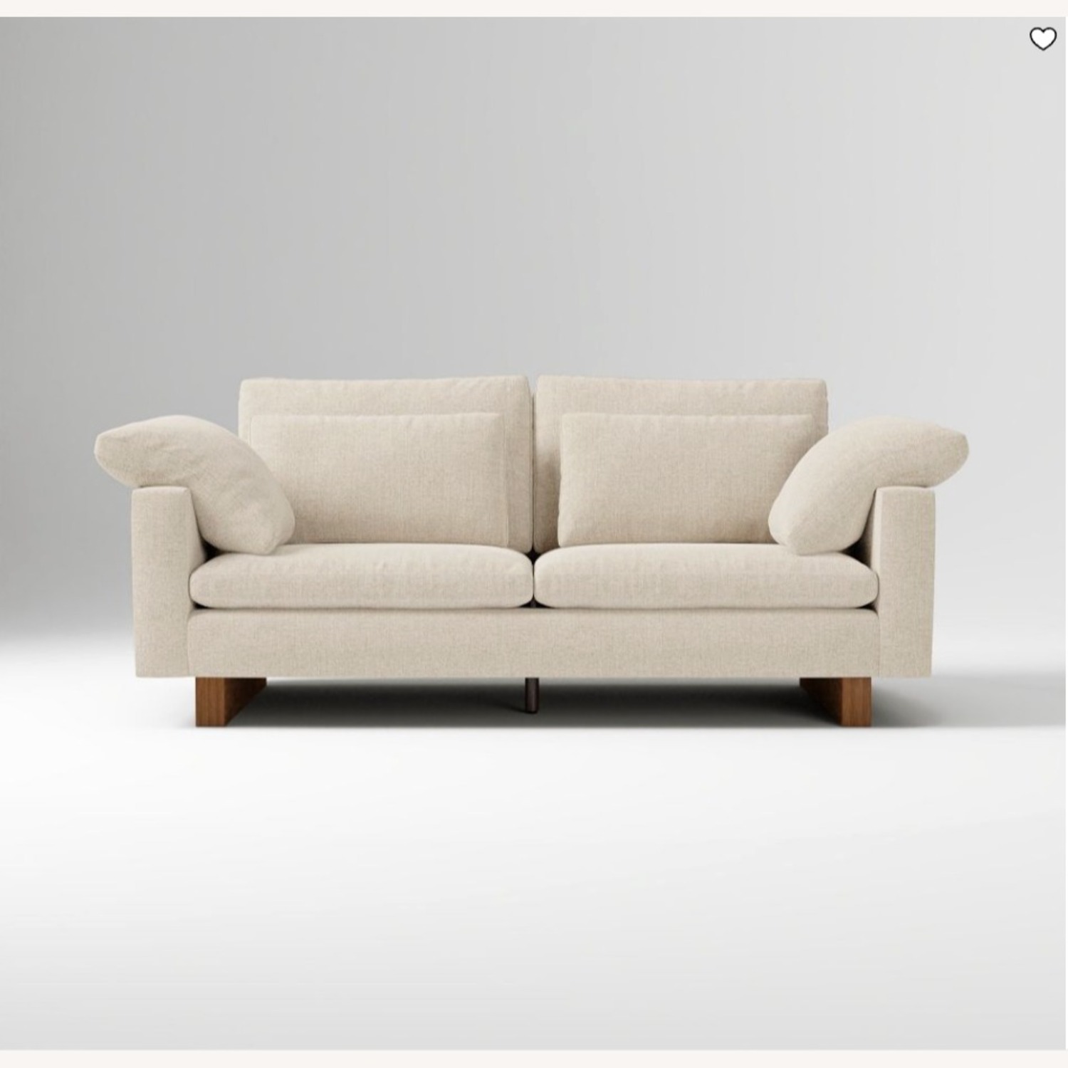 West Elm Light Taupe Velvet Harmony Sofa - image-5