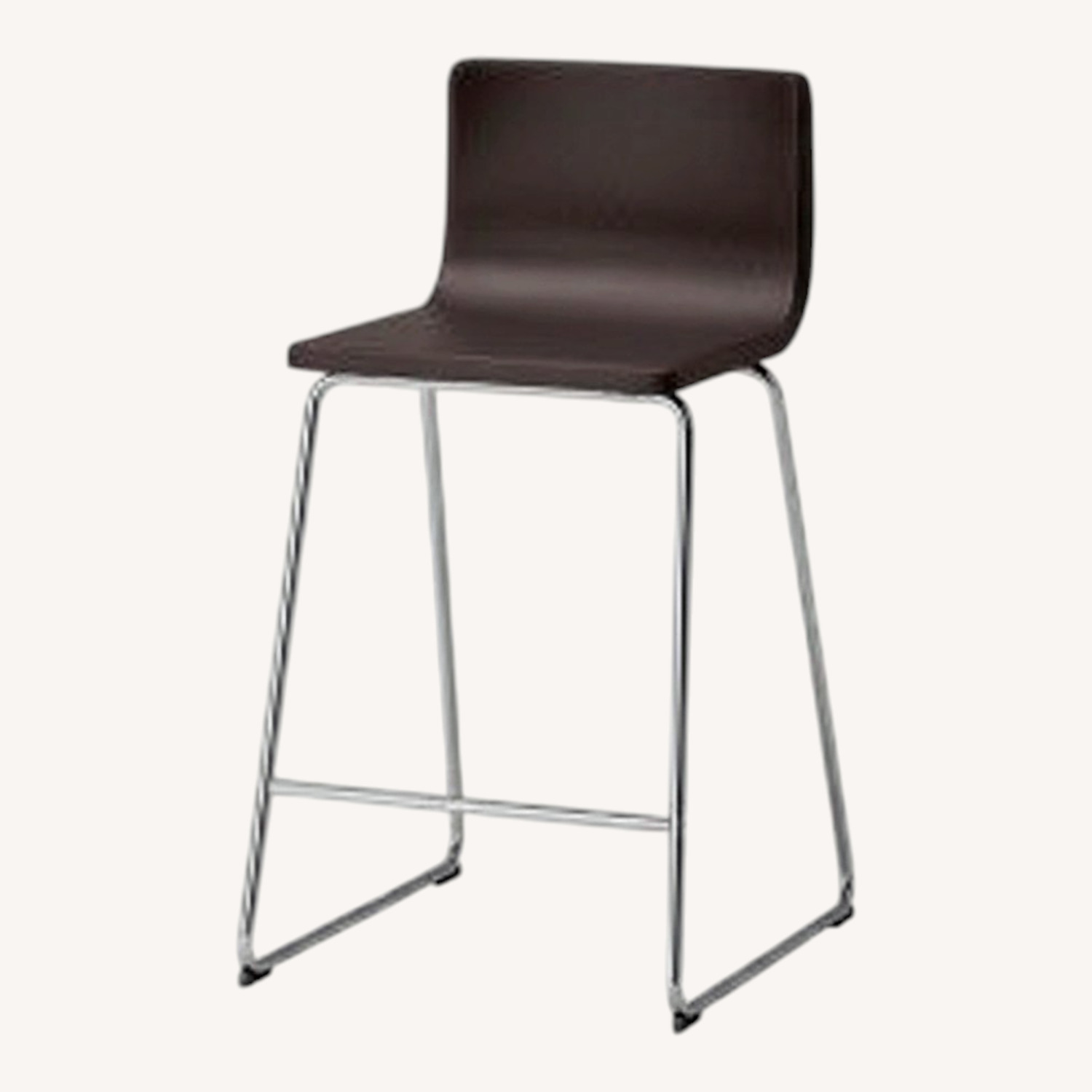 IKEA Bernhard Dark Brown Leather Stools - image-0