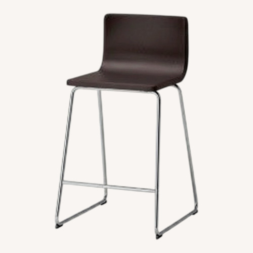 Used IKEA Bernhard Dark Brown Leather Stools for sale on AptDeco