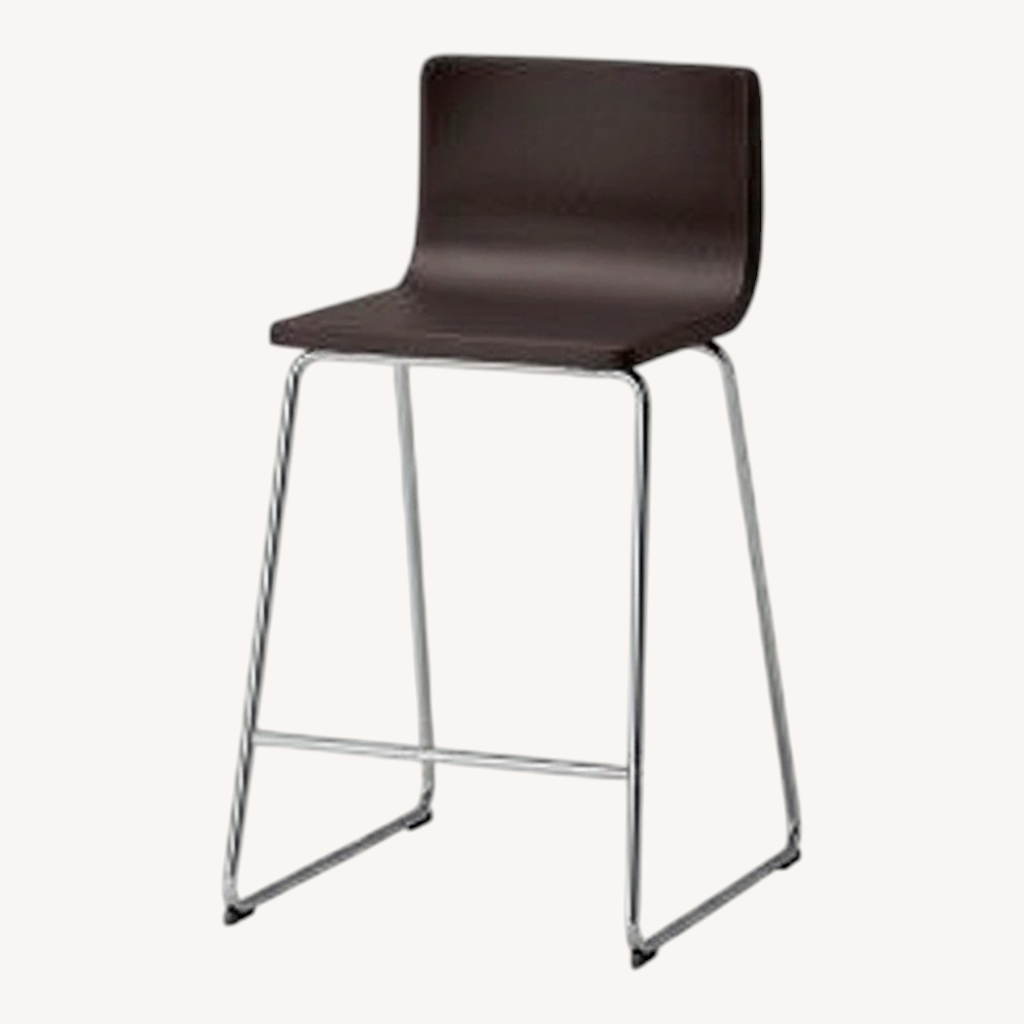 Image of Ikea Bernhard Dark Brown Leather Stools