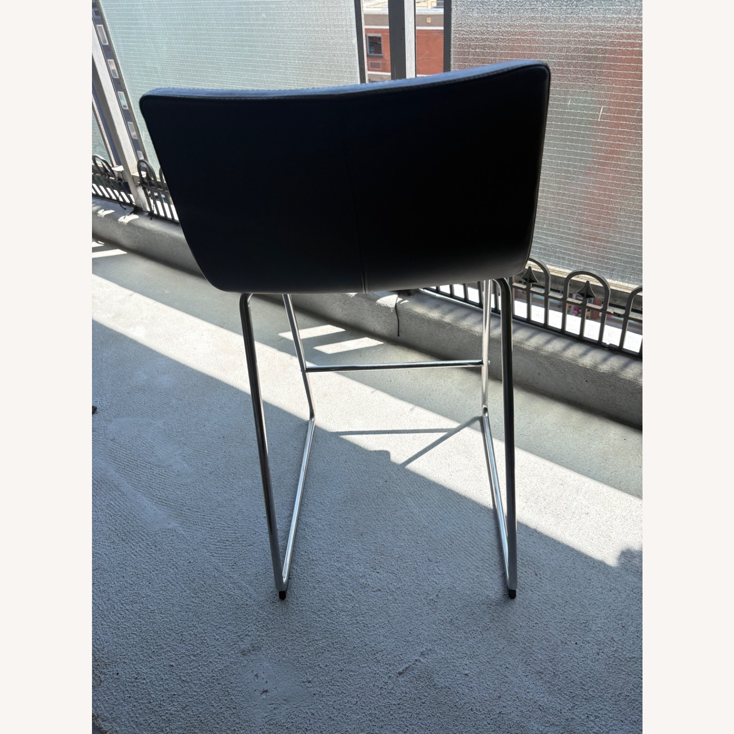 IKEA Bernhard Dark Brown Leather Stools - image-4