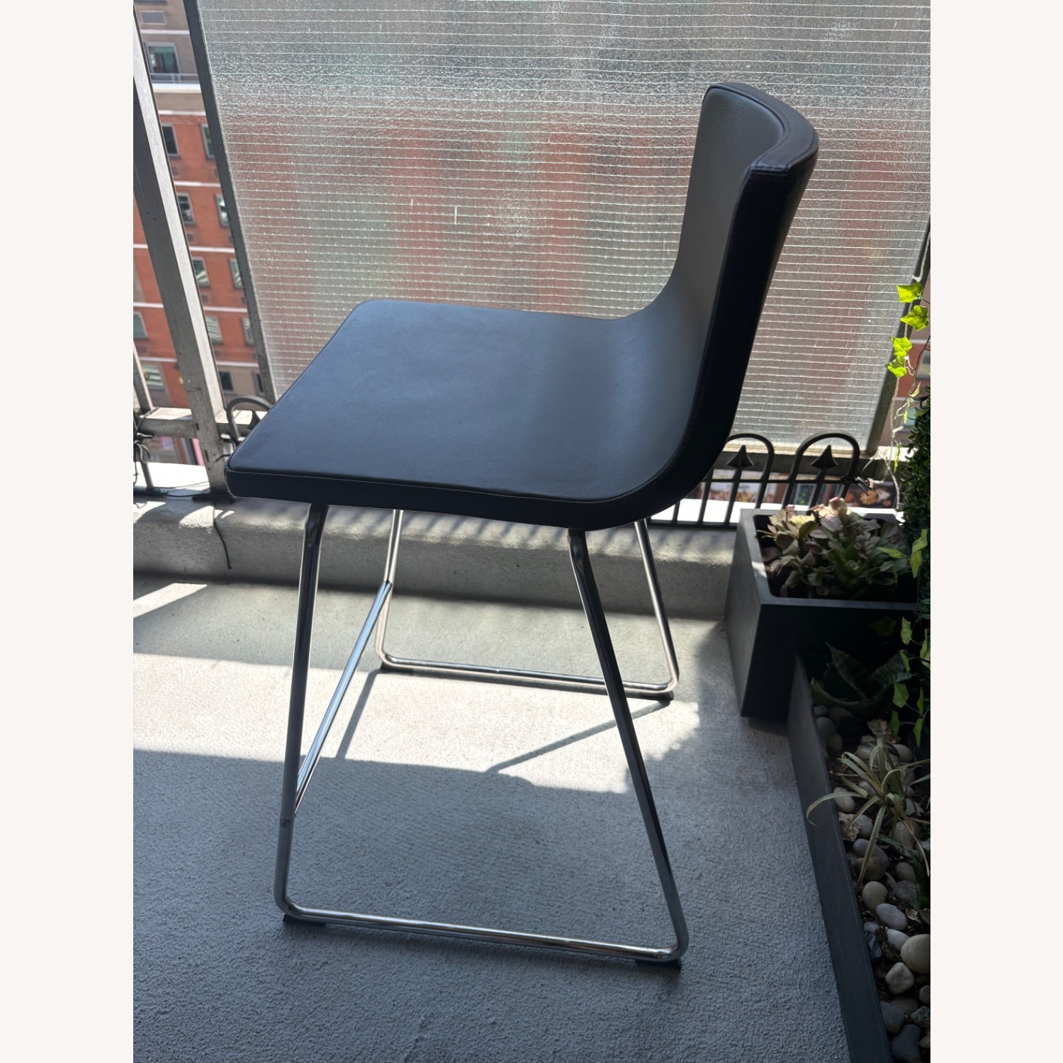 IKEA Bernhard Dark Brown Leather Stools - image-3