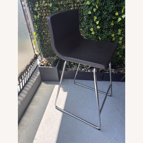 Used IKEA Bernhard Dark Brown Leather Stools for sale on AptDeco