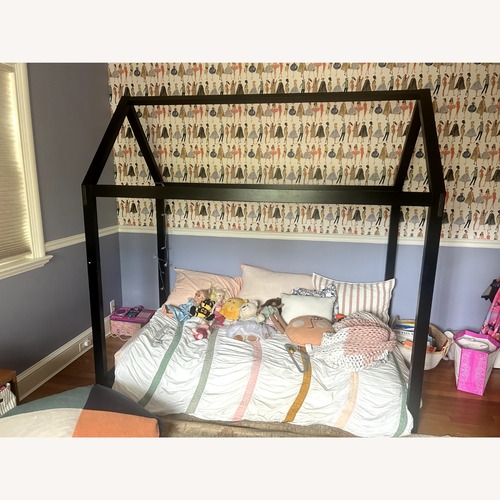 Used Pottery Barn Kids Black Camden House Twin Bed for sale on AptDeco