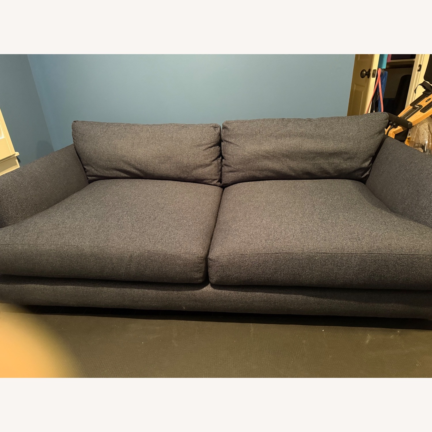 West Elm Haven Blue Boucle 3+ Seater Sofa - image-1