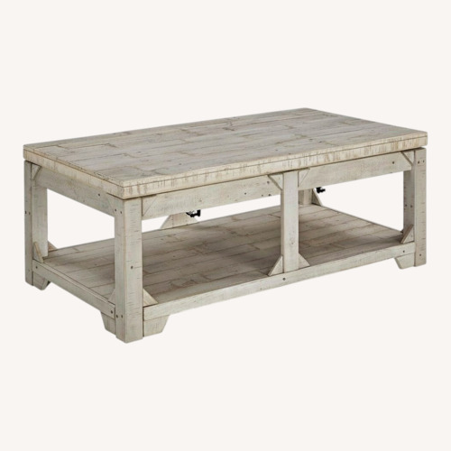 Used Ashley Furniture Fregine Gray Wood Lift Top Coffee Table for sale on AptDeco