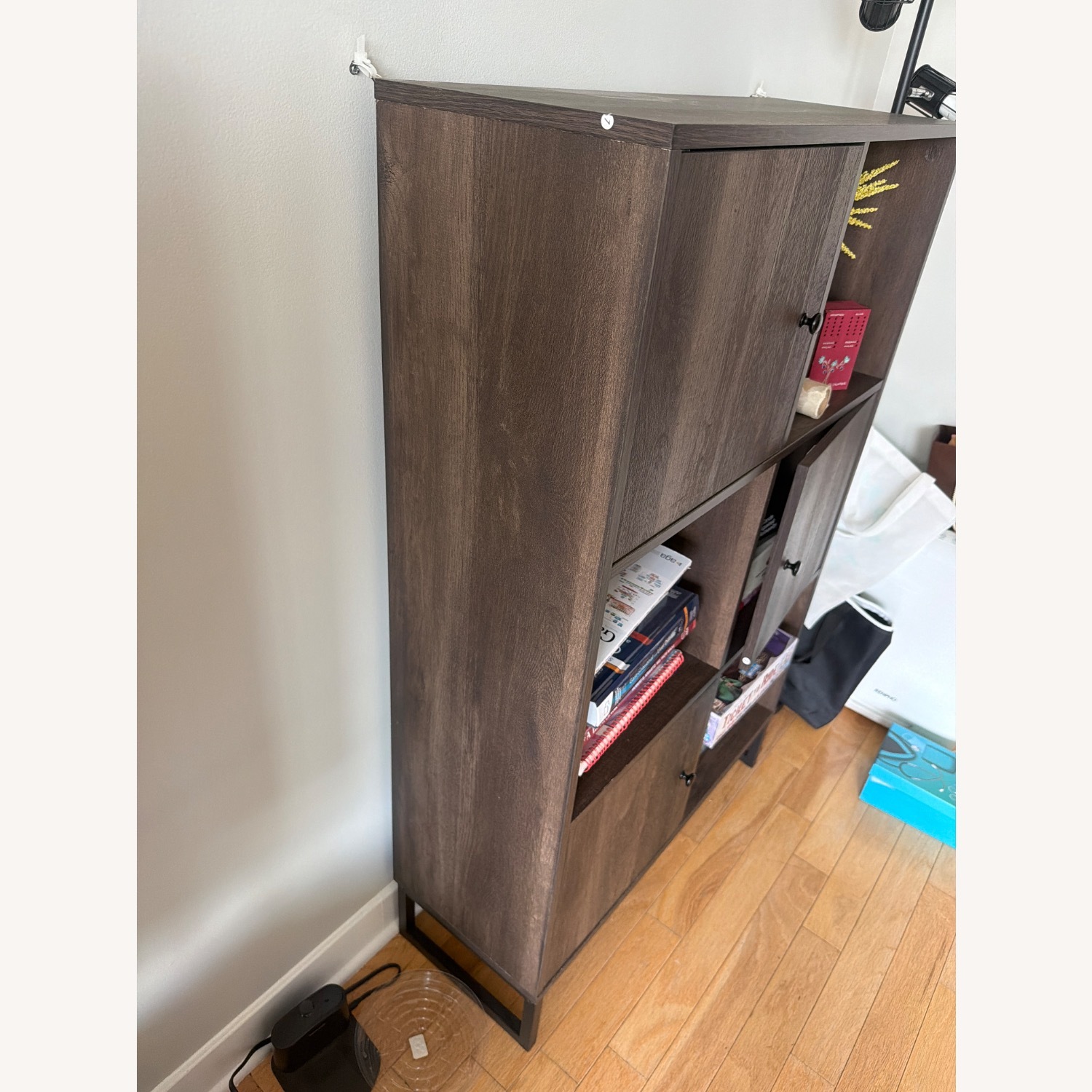 Amazon Dark Brown Industrial Wood Bookcase - image-3