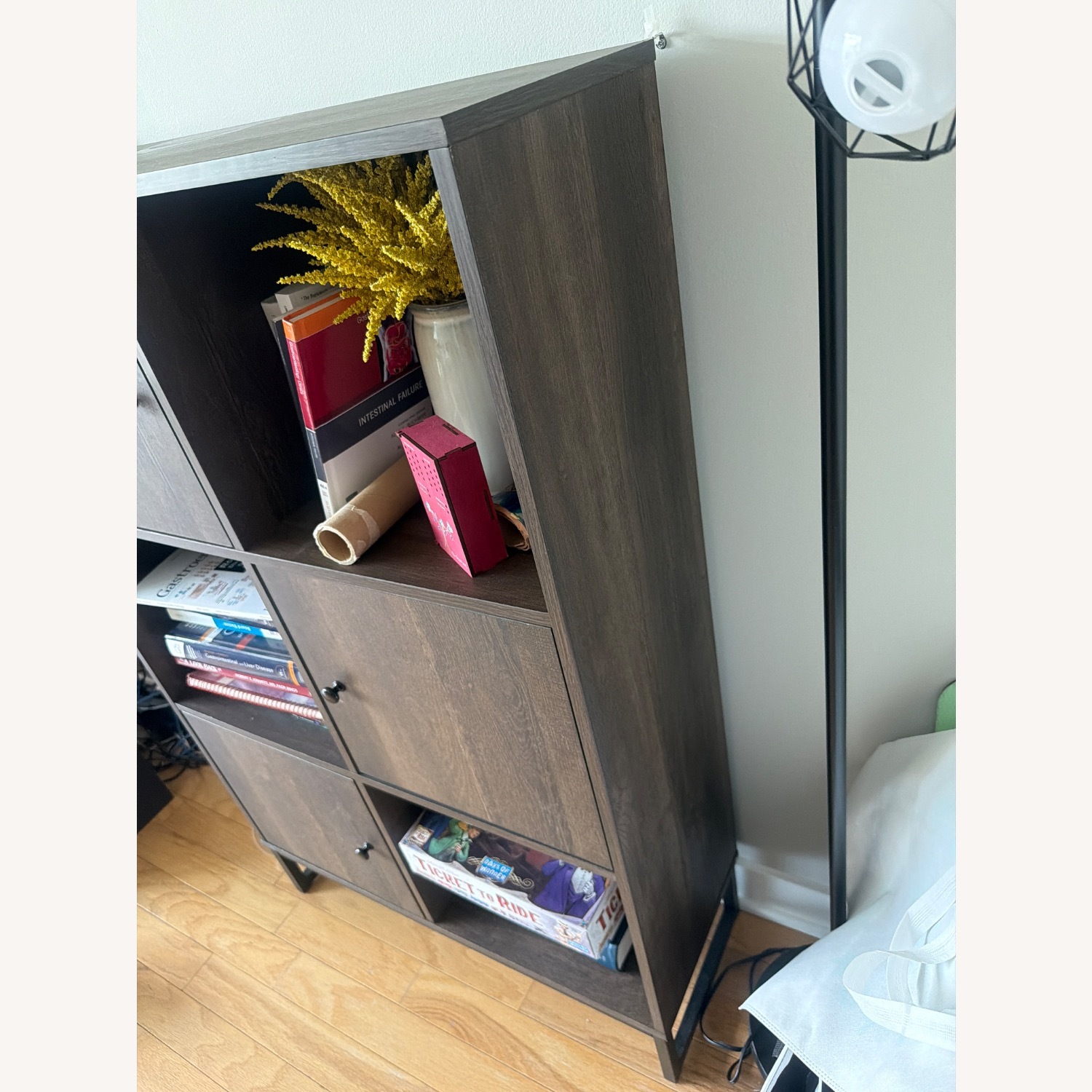 Amazon Dark Brown Industrial Wood Bookcase - image-4